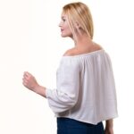 White Long Sleeve Off the Shoulder Blouse for Women - Going Out Tops for Ladies - Celino Corp.