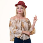 Celino European Made Casual Tops 3/4 Sleeve Off Shoulder Blouse for Women - Image 2