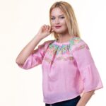 Pink Multicolor Long Sleeve Off the Shoulder Blouse for Women - Going Out Floral Tops for Ladies - Celino Corp.