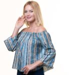 Multicolor Long Sleeve Off the Shoulder Blouse for Women - Going Out Lining Style Tops for Ladies - Celino Corp.