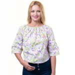 White Multicolor Long Sleeve Off the Shoulder Blouse for Women - Going Out Butterfly Tops for Ladies - Celino Corp.