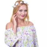 White Multicolor Long Sleeve Off the Shoulder Blouse for Women - Going Out Butterfly Tops for Ladies - Celino Corp.