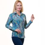 Printed Multicolor Button Up Shirts for Women - Floral Long Sleeve Cotton Shirts for Formal & Casual - Celino Corp.