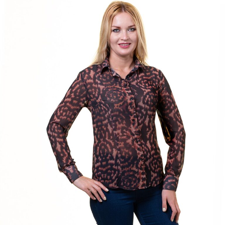 Leopard  Button Up Shirts for Women - Floral Long Sleeve Cotton Shirts for Formal & Casual - Celino Corp.