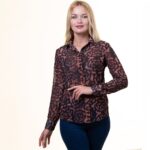 Leopard  Button Up Shirts for Women - Floral Long Sleeve Cotton Shirts for Formal & Casual - Celino Corp.