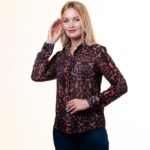 Leopard  Button Up Shirts for Women - Floral Long Sleeve Cotton Shirts for Formal & Casual - Celino Corp.