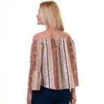 Multicolor Long Sleeve Off the Shoulder Blouse for Women - Going Out Tops for Ladies - Celino Corp.