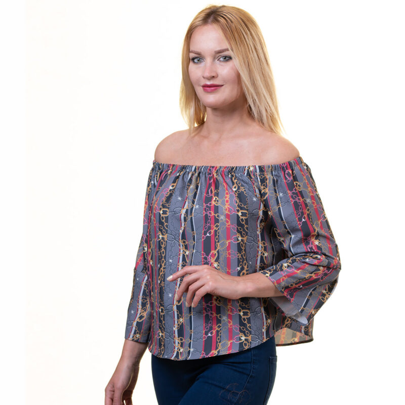 Celino European Made Printed Tops Long Sleeve Off Shoulder Blouse for Women - Celino Corp.