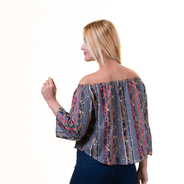 Celino European Made Printed Tops Long Sleeve Off Shoulder Blouse for Women - Celino Corp.