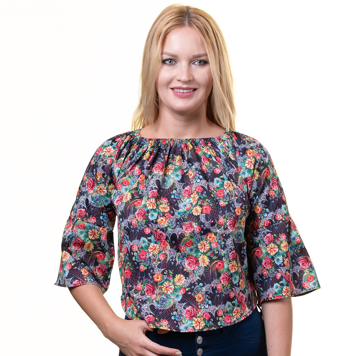 WM0173 Colorful Long Sleeve Off the Shoulder Blouse for Women - Going Out Textured Tops for Ladies - Celino Corp.