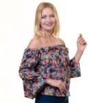 Colorful Long Sleeve Off the Shoulder Blouse for Women - Going Out Textured Tops for Ladies - Celino Corp.
