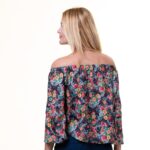 Colorful Long Sleeve Off the Shoulder Blouse for Women - Going Out Textured Tops for Ladies - Celino Corp.