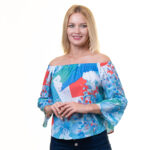 Celino European Made Floral Off Shoulder Blouse Shirt Tops for Women - Image 3