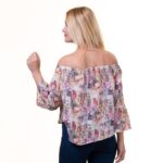 Colorful Long Sleeve Off the Shoulder Blouse for Women - Going Out Art Design Tops for Ladies - Celino Corp.