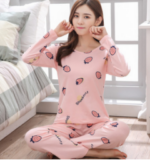 2Piece Strawberry Print Pajamas Suit - Image 2