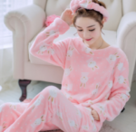 Pink Autumn Long Sleeve Flannel Sleepwear Set - Celino Corp.