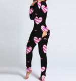 Long sleeve Love Print Pajamas Jumpsuit - Celino Corp.