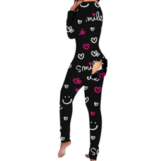 Long Sleeve Smiley Pajamas Jumpsuit - Image 3